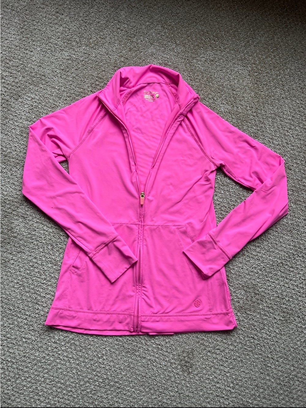 Lilly Pulitzer Bright Pink Zip-Front Utility Jacket